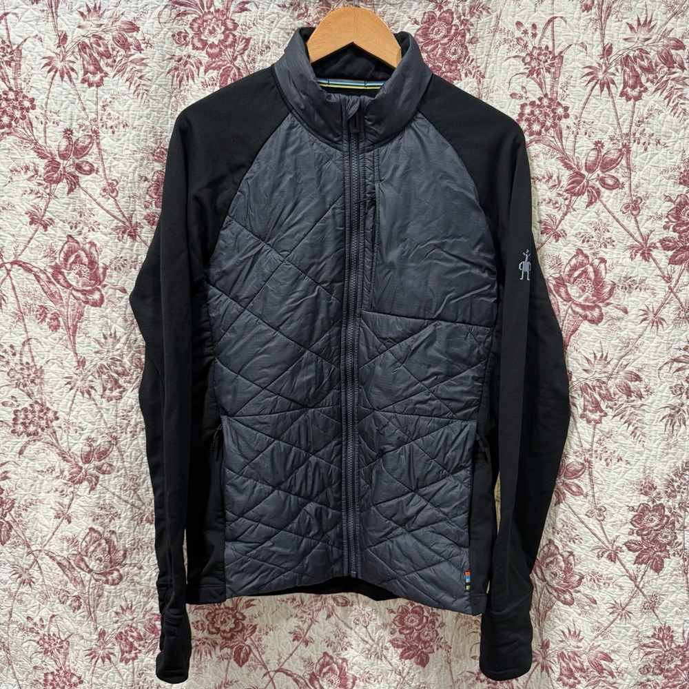 Smartwool Quilted Hybrid Jacket Black Merino Wool Blend Men’s Large